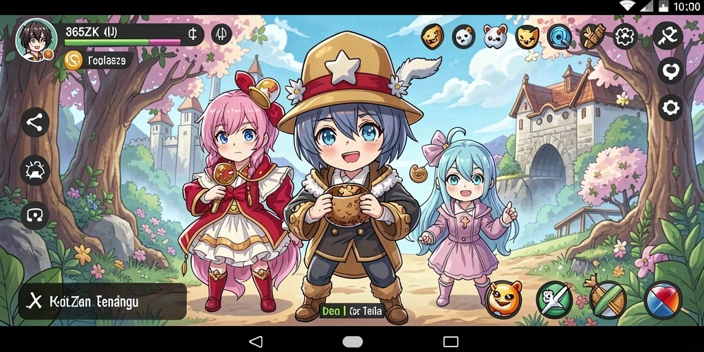 Tampilan utama gameplay 365ZK dengan karakter anime yang menarik.