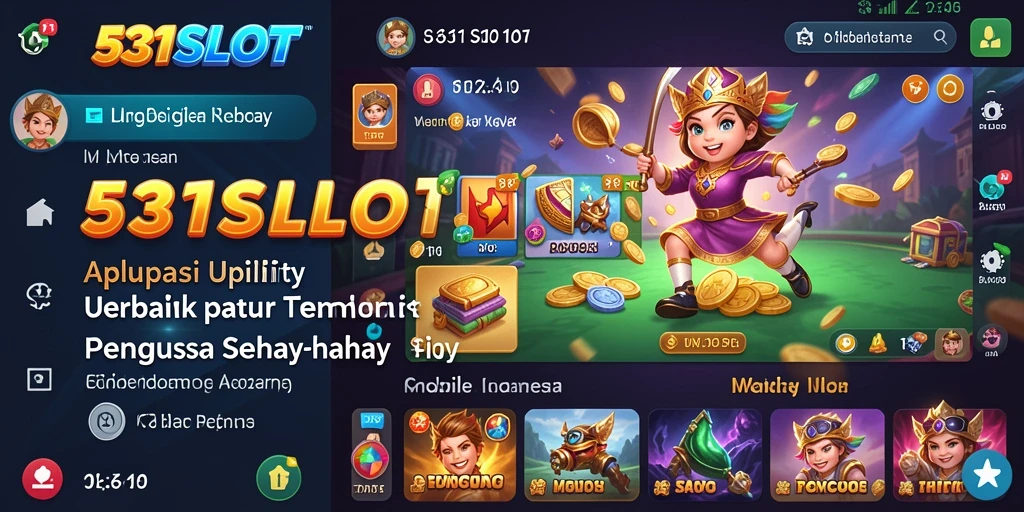 Tampilan antarmuka pengguna aplikasi 531SLOT yang menarik dan informatif.