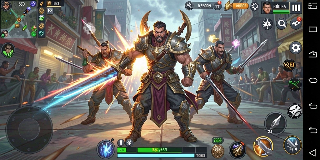 Tampilan gameplay 55RT yang intens dan penuh aksi.