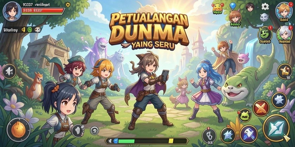 Screenshot gameplay 93337 menampilkan aksi seru dalam dunia anime.