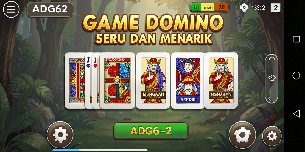 Screenshot gameplay ADG62 menampilkan keseruan bermain Domino.