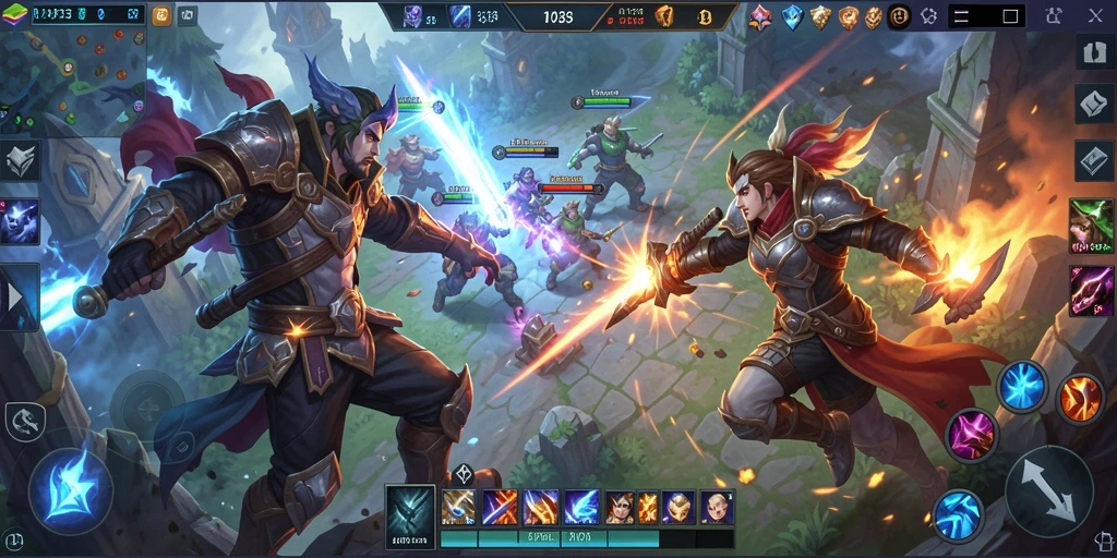 Tampilan gameplay seru dan strategis dari API33 MOBA.