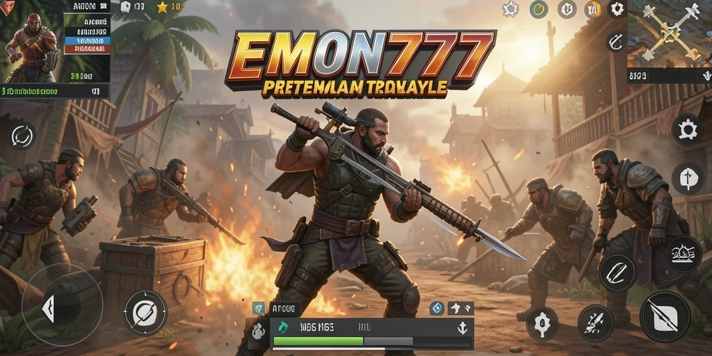 Screenshot menarik dari gameplay intens EMON777 di Battle Royale.