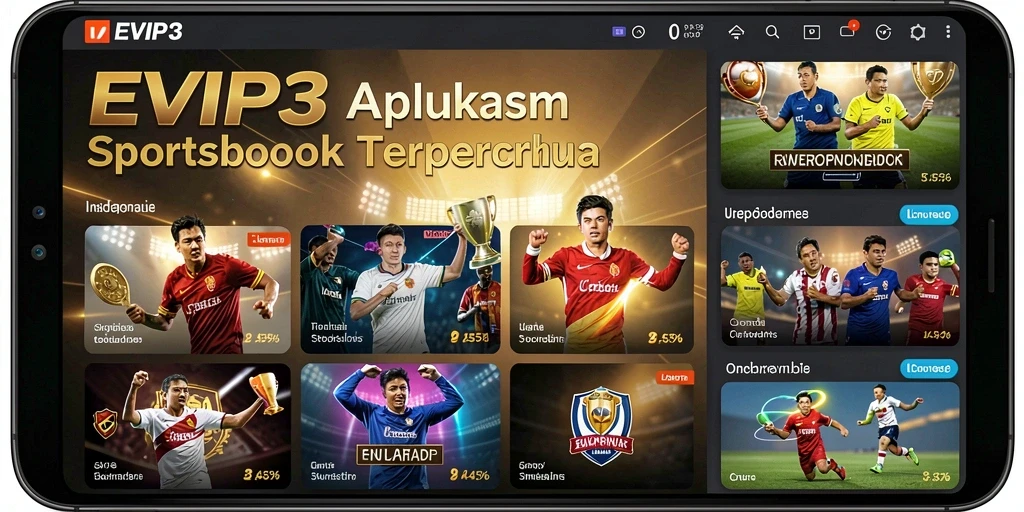 Screenshot gameplay EVIP3 menunjukkan taruhan olahraga yang mendebarkan.
