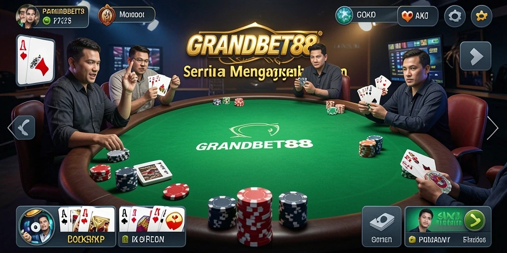 Tampilan gameplay Poker yang menarik di GRANDBET88.