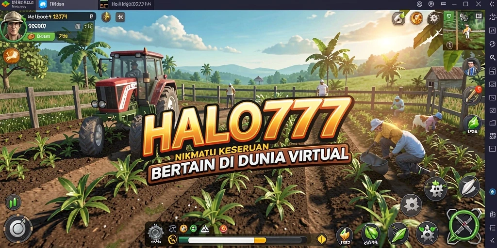 Tampilan gameplay HALO777 yang menampilkan aktivitas pertanian yang seru dan interaktif.