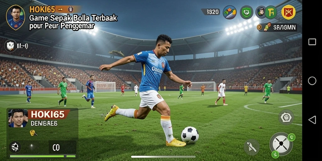 Tangkapan layar HOKI65 menampilkan aksi seru permainan sepak bola.