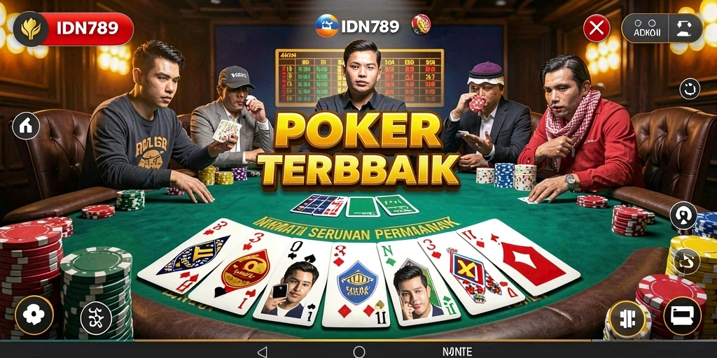 Tampilan gameplay poker di IDN789 yang menarik dan interaktif.
