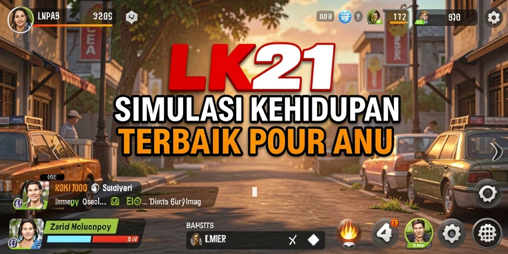 Screenshot gameplay LK21 menampilkan aktivitas simulasi yang beragam dan interaksi karakter yang menarik.