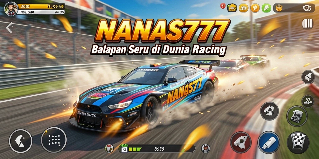 Tampilan gameplay seru NANAS777 dengan adrenalin balapan yang mendebarkan.
