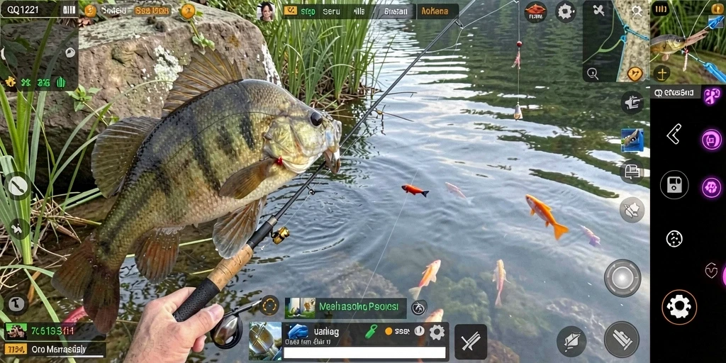 Tampilan gameplay QQ1221 yang seru saat memancing.