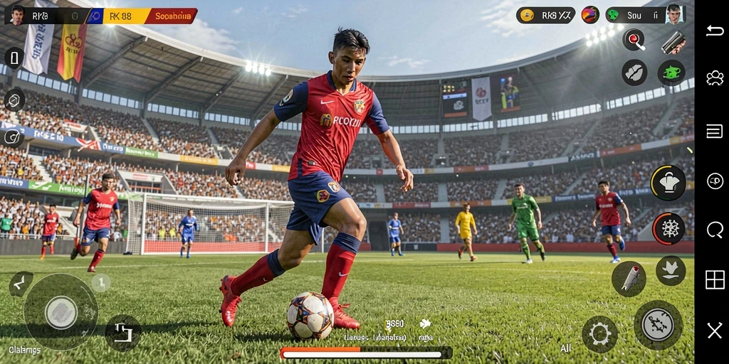 Screenshot gameplay RK88 menampilkan aksi olahraga yang mendebarkan.