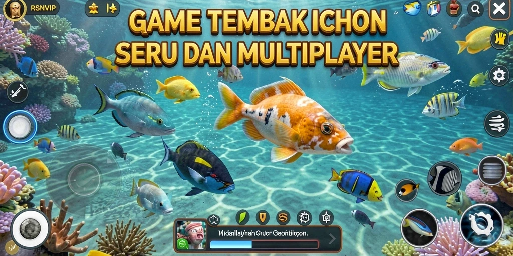 Tampilan gameplay seru RSNVIP dengan berbagai ikan di lautan.