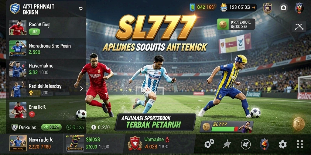 Screenshot gameplay SL777 yang menunjukkan taruhan langsung dan statistik olahraga.