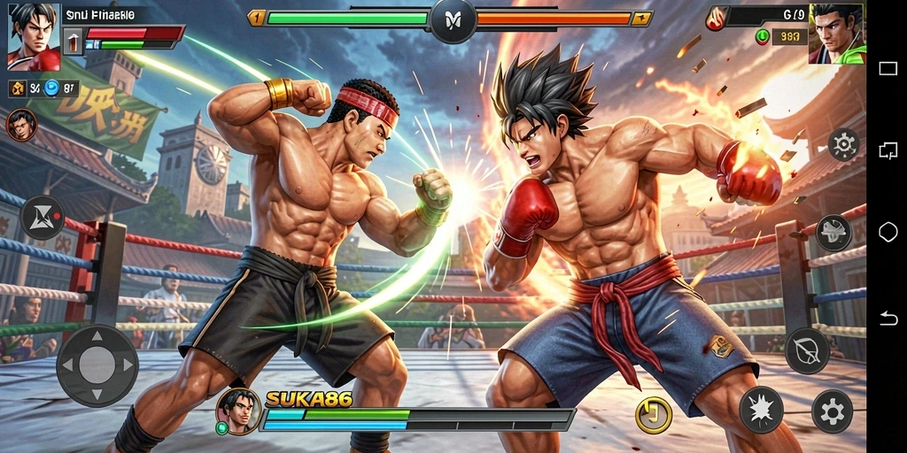 Tampilan gameplay <strong>SUKA86</strong> yang penuh aksi dan pertarungan yang intens.