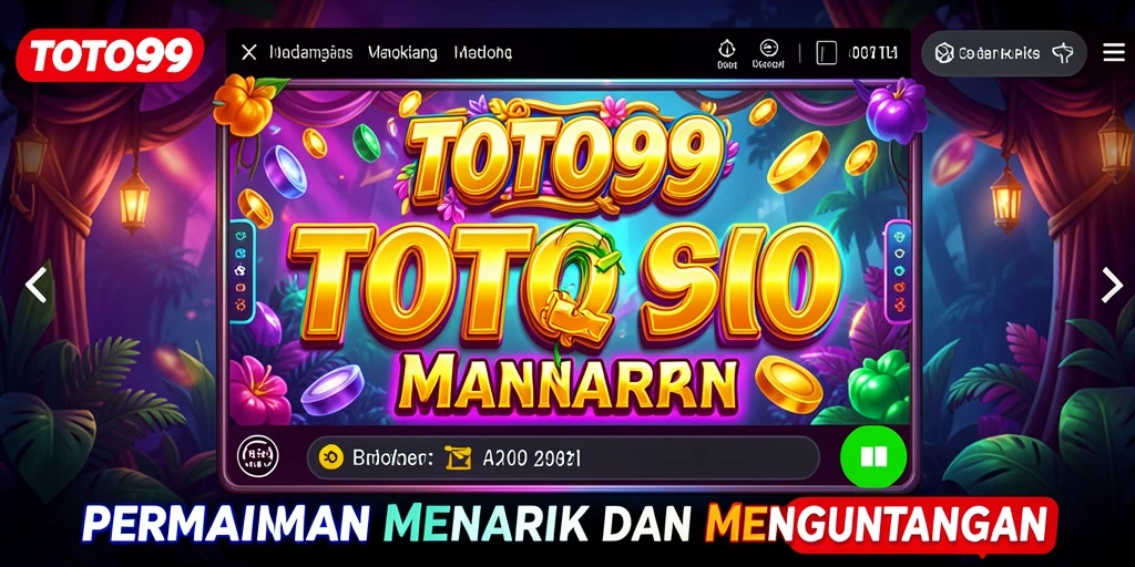 Screenshot utama TOTO99 menampilkan serunya gameplay Slot dengan grafis yang ciamik.