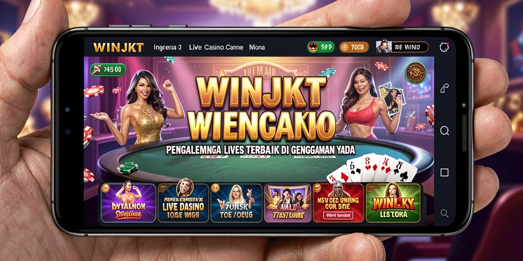 Screenshot gameplay WINJKT menampilkan dealer langsung dan suasana kasino yang mendebarkan.